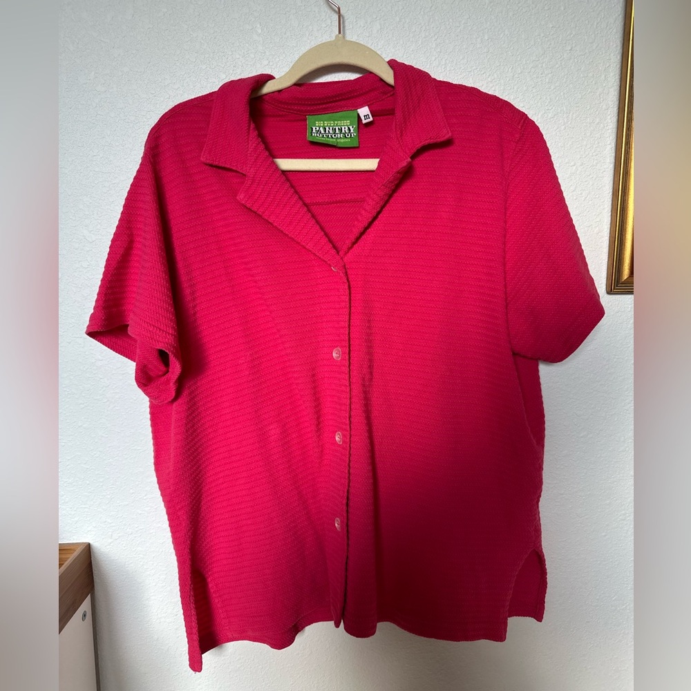 BIG BUD PRESS Hot Pink Honeycomb Pantry Button-Up
